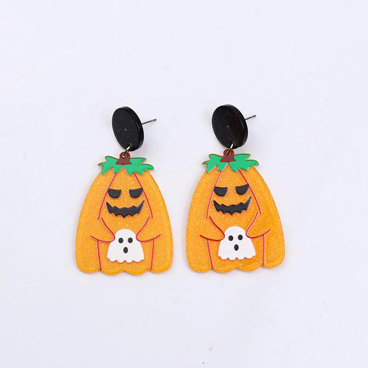 1 Pair Funny Skull Printing Arylic Drop Earrings