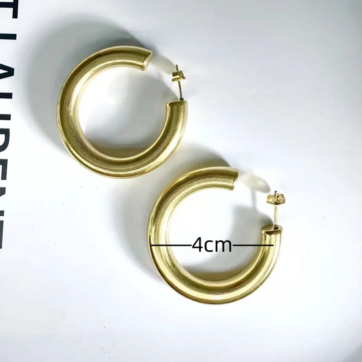 1 Pair Glam Commute Shiny Semicircle Polishing Plating Titanium Steel 18k Gold Plated Ear Studs