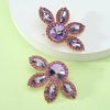 1 Pair Glam Flower Inlay Alloy Rhinestones Glass Ear Studs