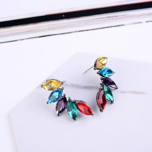 1 Pair Glam Geometric Alloy Inlay Artificial Crystal Women's Drop Earrings