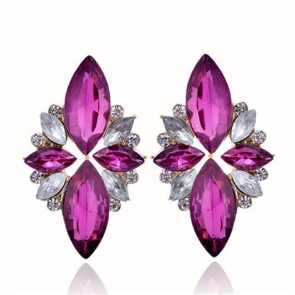 1 Pair Glam Geometric Alloy Plating Artificial Crystal Resin Women's Drop Earrings