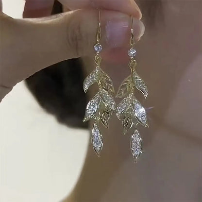 1 Pair Glam Geometric Inlay Alloy Artificial Crystal Drop Earrings