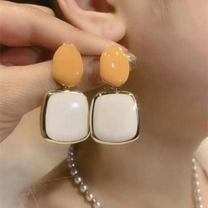 1 Pair Glam Geometric Inlay Alloy Artificial Crystal Drop Earrings