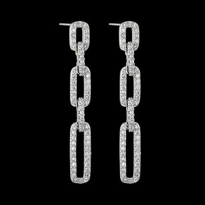 1 Pair Glam Geometric Inlay Alloy Zircon Drop Earrings