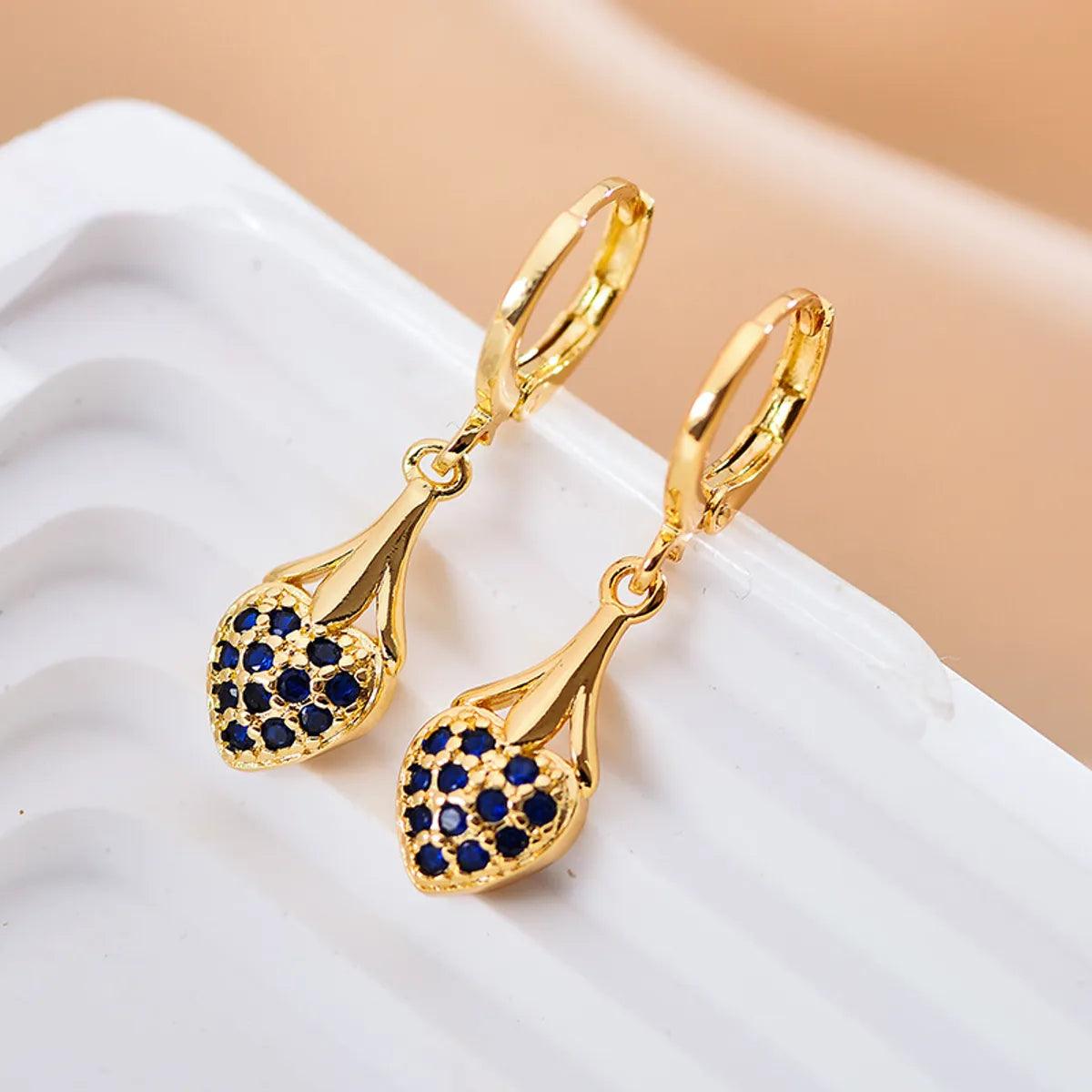 1 Pair Glam Geometric Stainless Steel Inlay Rhinestones Drop Earrings