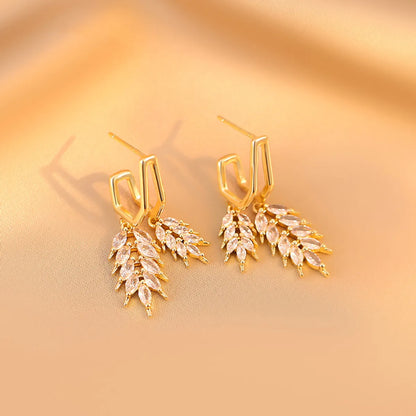 1 Pair Glam Luxurious Grain Plating Inlay Copper Alloy Zircon 18k Gold Plated Drop Earrings