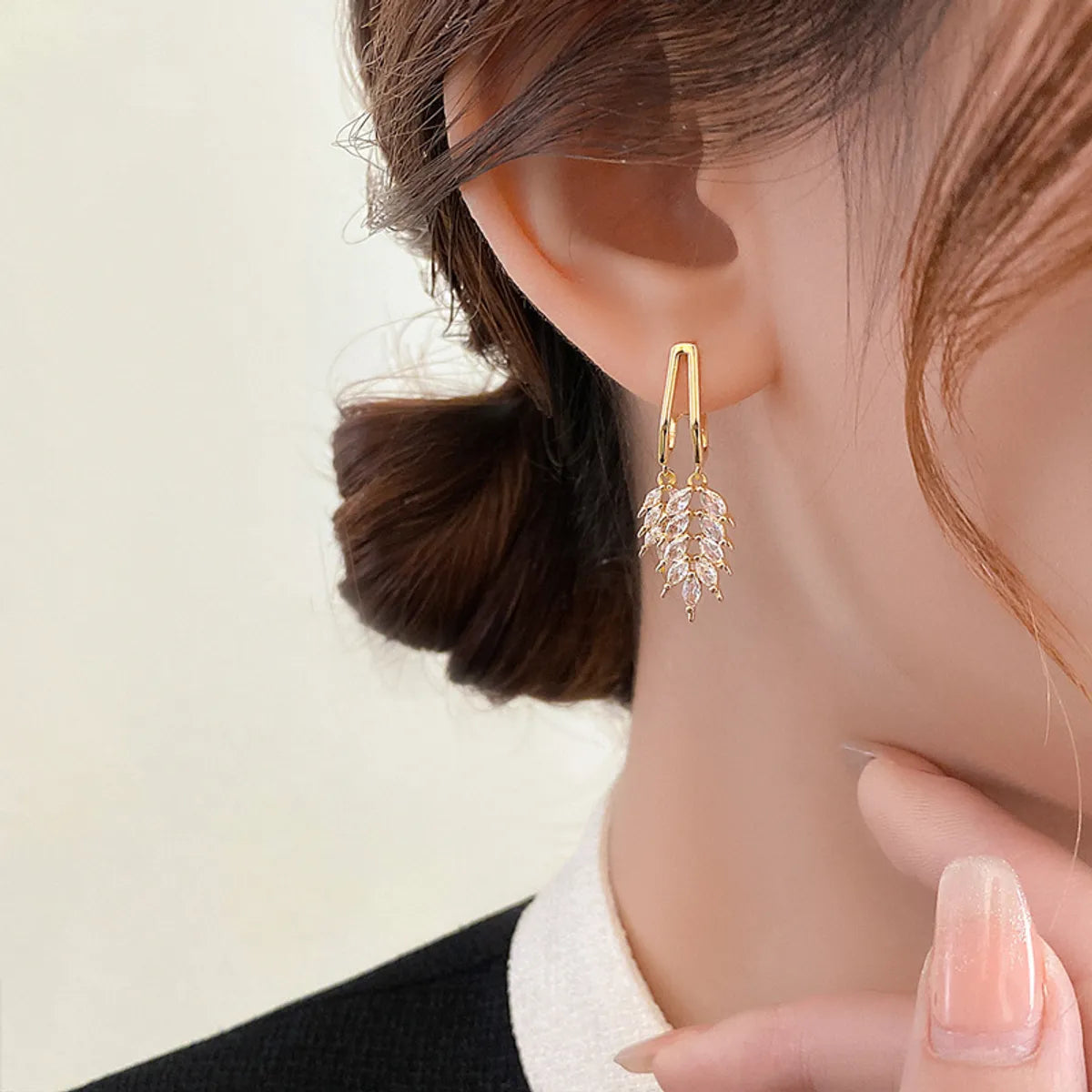 1 Pair Glam Luxurious Grain Plating Inlay Copper Alloy Zircon 18k Gold Plated Drop Earrings