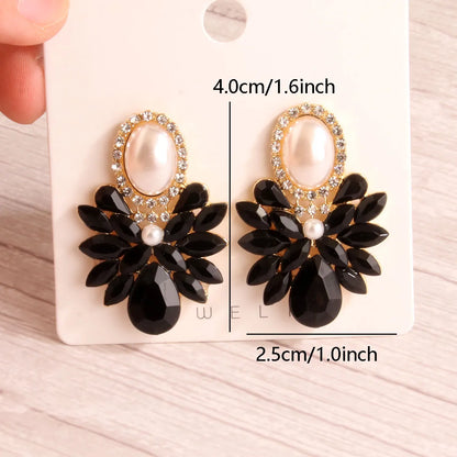 1 Pair Glam Luxurious Vacation Butterfly Inlay Imitation Pearl Alloy Artificial Gemstones Drop Earrings