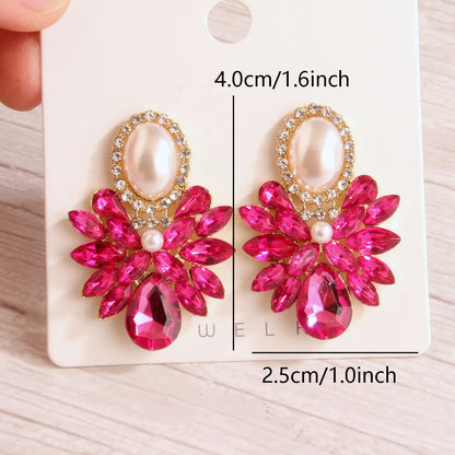 1 Pair Glam Luxurious Vacation Butterfly Inlay Imitation Pearl Alloy Artificial Gemstones Drop Earrings