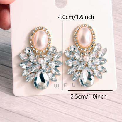 1 Pair Glam Luxurious Vacation Butterfly Inlay Imitation Pearl Alloy Artificial Gemstones Drop Earrings