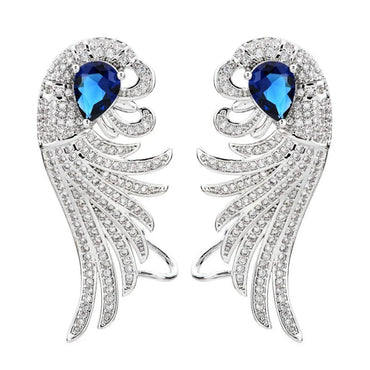 1 Pair Glam Luxurious Wings Plating Inlay Copper Zircon 18K Gold Plated Ear Studs