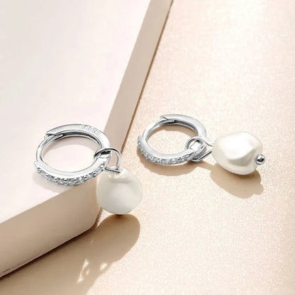 1 Pair Glam Pearl Plating Sterling Silver Gold Plated Silver Plated Drop Earrings