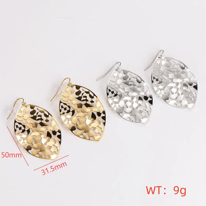 1 Pair Glam Retro Exaggerated Leaves Hollow Out 304 Stainless Steel Drop Earrings