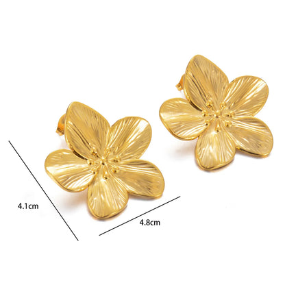 1 Pair Glam Retro Flower Plating Inlay Stainless Steel Artificial Pearls Ear Studs