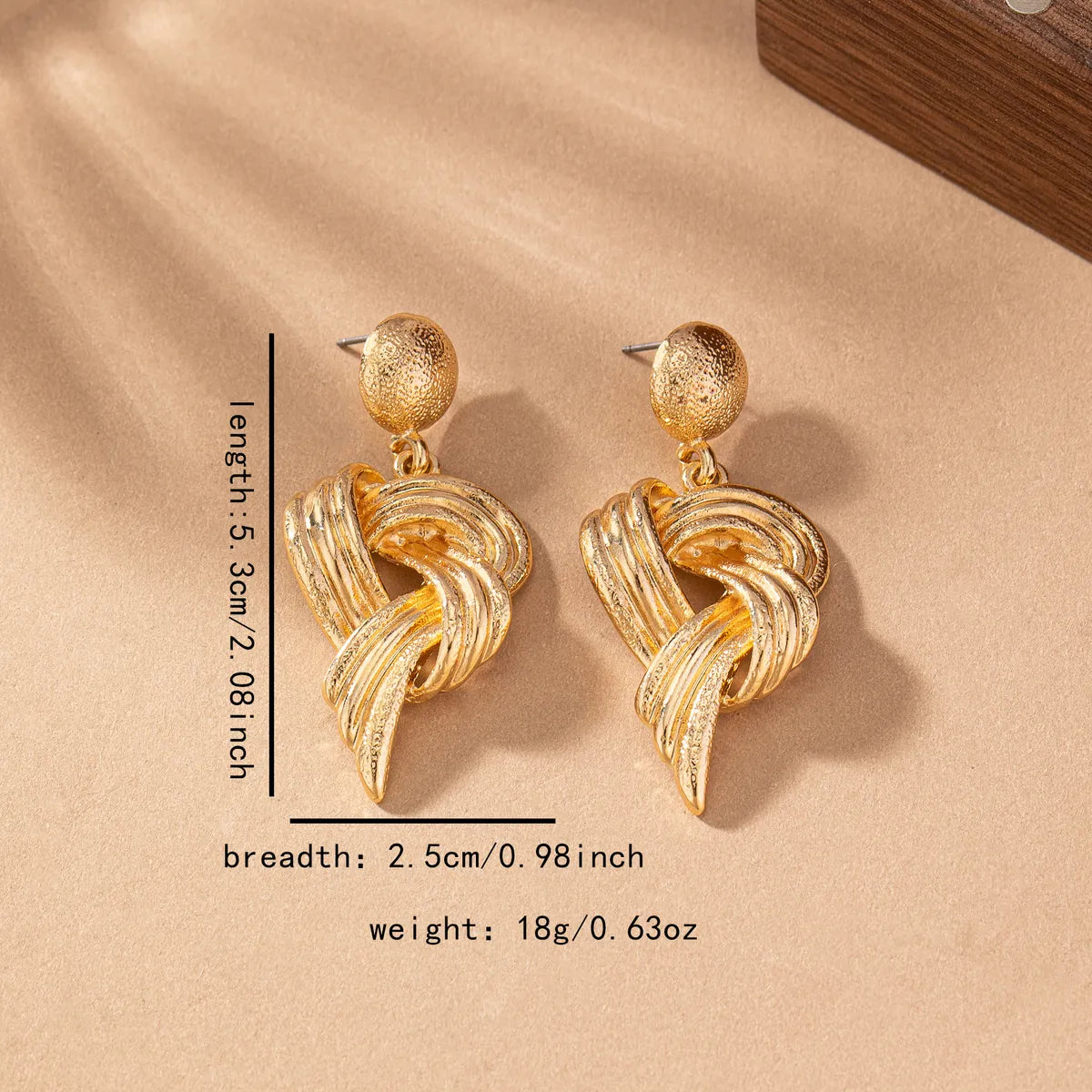 1 Pair Glam Retro Knot Plating Alloy 14K Gold Plated Drop Earrings