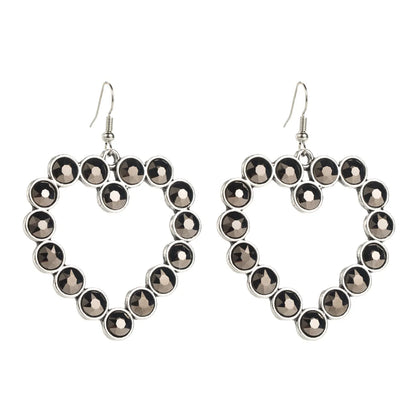 1 Pair Glam Romantic Heart Shape Plating Inlay Alloy Rhinestones Drop Earrings