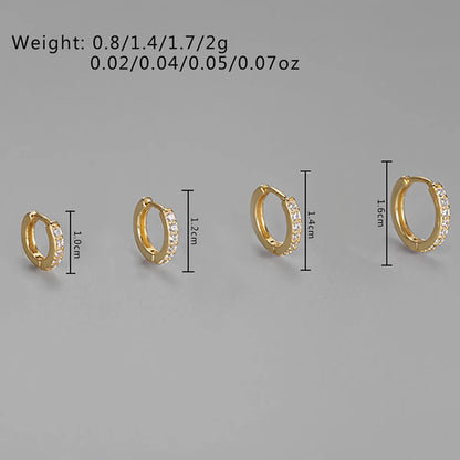 1 Pair Glam Romantic Simple Style Circle Plating Metal Inlay Copper Zircon 18k Gold Plated Earrings