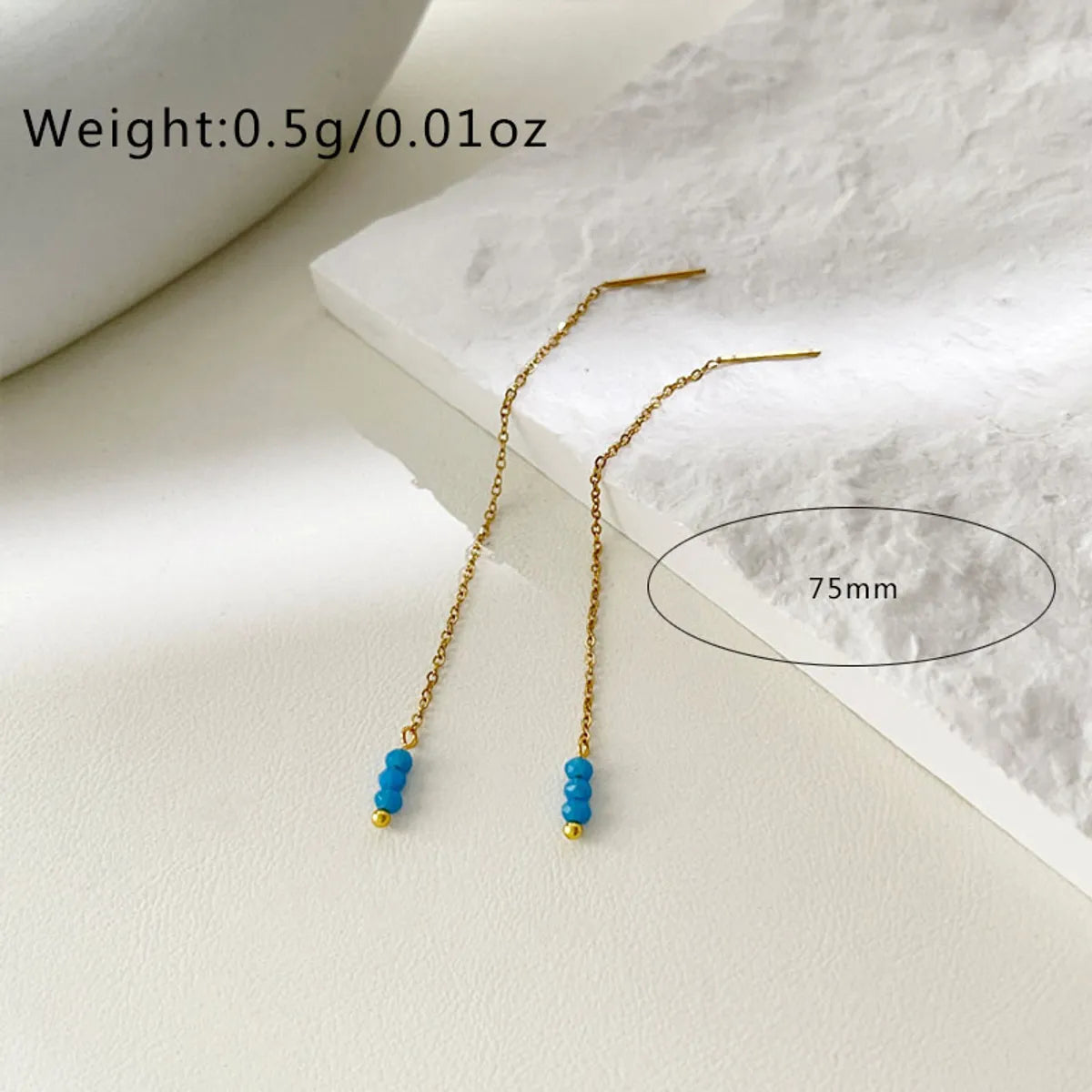 1 Pair Glam Romantic Simple Style Color Block Plating Stainless Steel 18K Gold Plated Ear Line