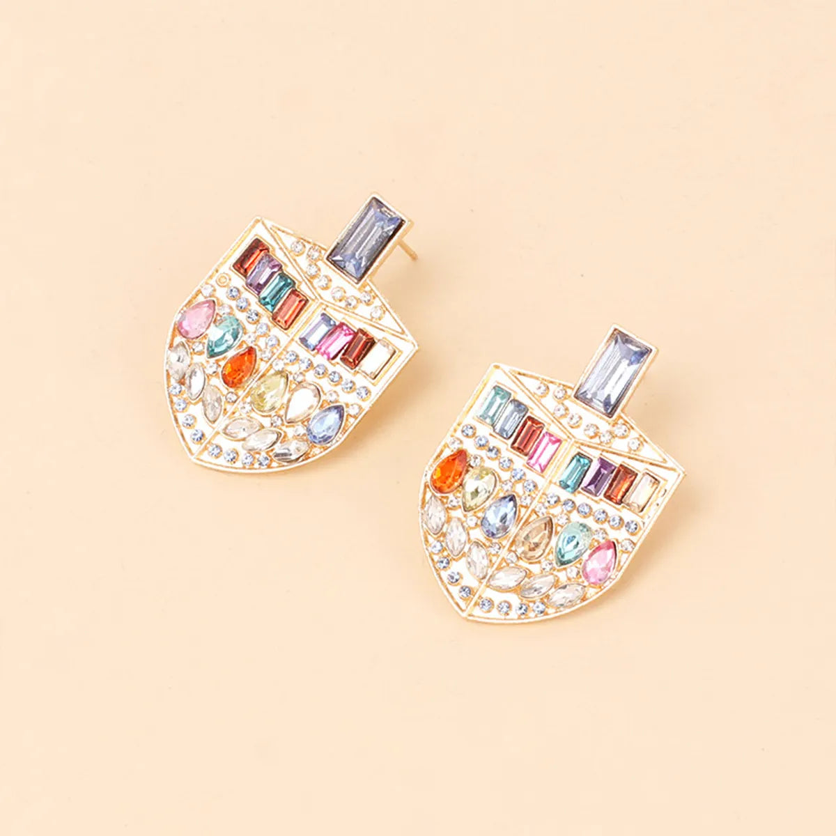 1 Pair Glam Shiny Geometric Plating Inlay Alloy Rhinestones Drop Earrings