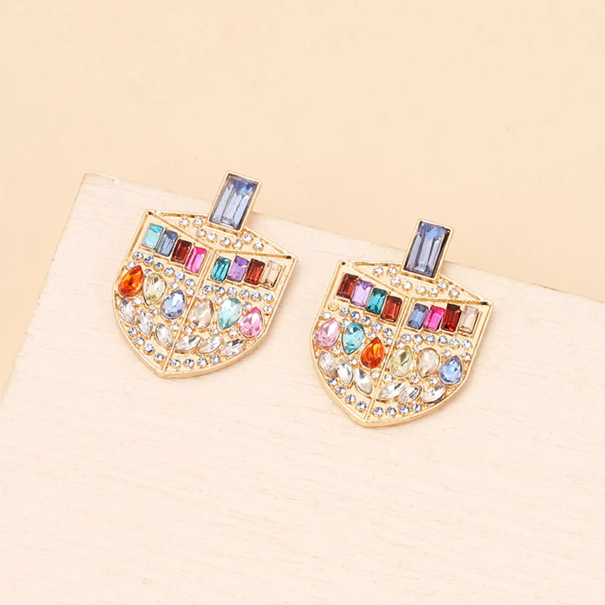 1 Pair Glam Shiny Geometric Plating Inlay Alloy Rhinestones Drop Earrings