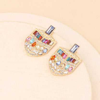 1 Pair Glam Shiny Geometric Plating Inlay Alloy Rhinestones Drop Earrings