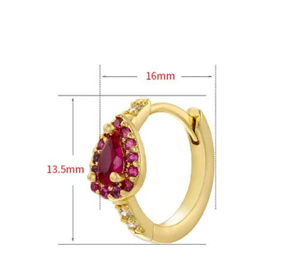 1 Pair Glam Shiny Water Droplets Plating Inlay Brass Zircon 18k Gold Plated Earrings