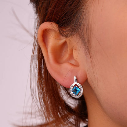 1 Pair Glam Simple Style Color Block Inlay Copper Zircon Ear Studs