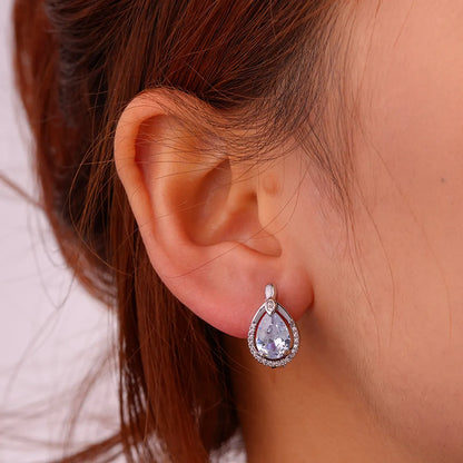 1 Pair Glam Simple Style Color Block Inlay Copper Zircon Ear Studs