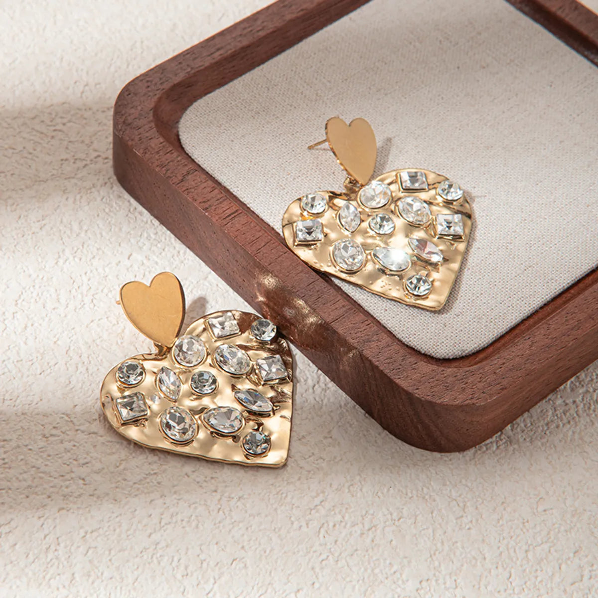 1 Pair Glam Sweet Heart Shape Plating Inlay Stainless Steel Zircon Gold Plated Drop Earrings