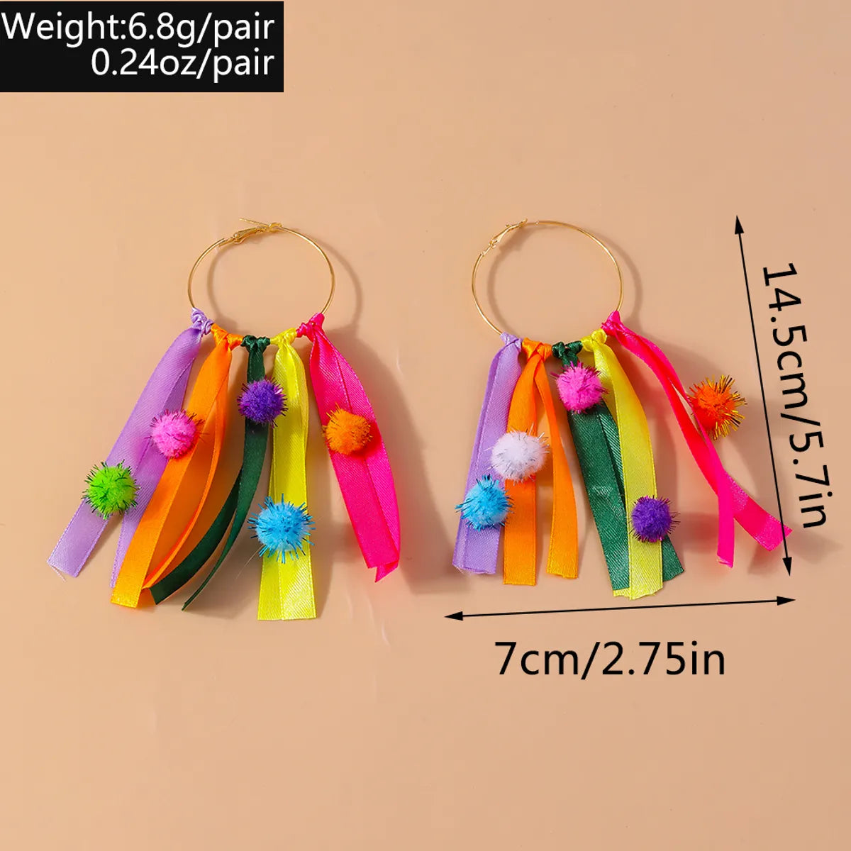 1 Pair Glam Sweet Tassel Alloy Colored Ribbons Drop Earrings