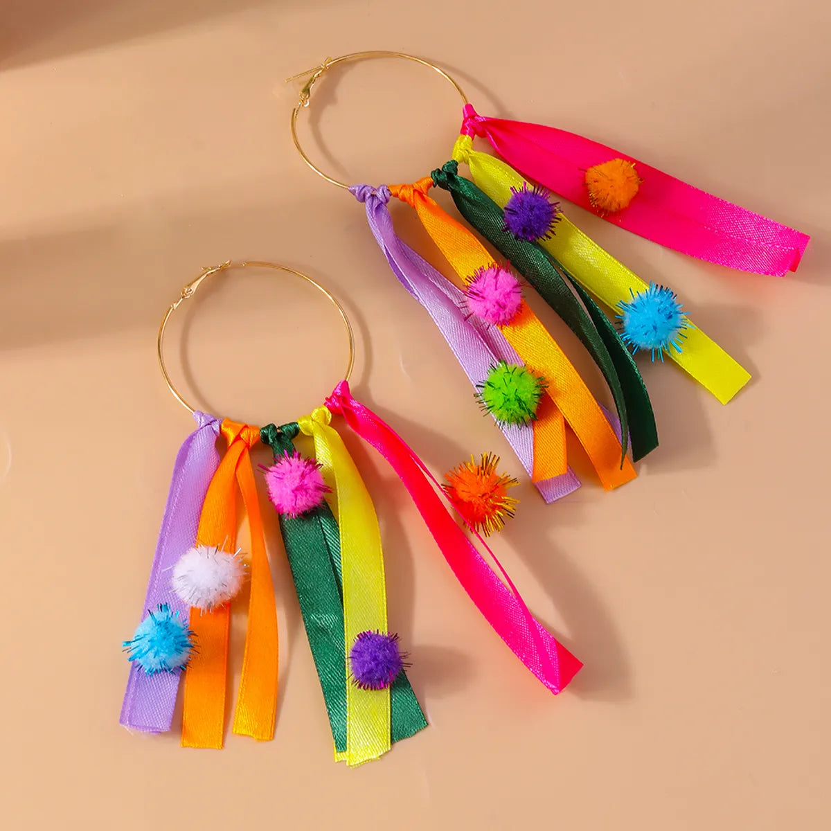 1 Pair Glam Sweet Tassel Alloy Colored Ribbons Drop Earrings