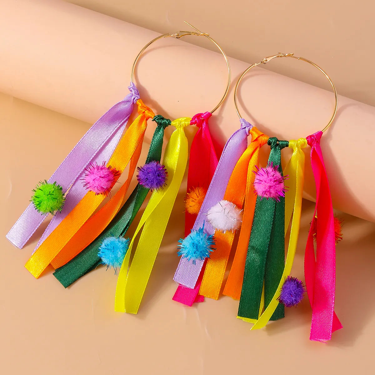 1 Pair Glam Sweet Tassel Alloy Colored Ribbons Drop Earrings