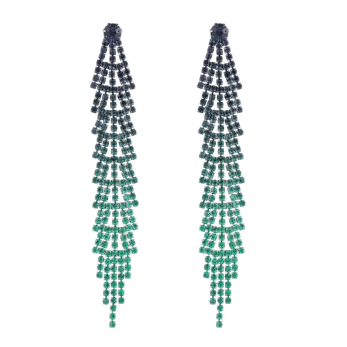 1 Pair Glam Tassel Rhinestone Drop Earrings