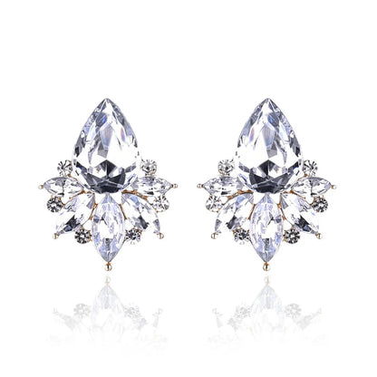 1 Pair Glam Water Droplets Inlay Alloy Artificial Crystal Drop Earrings