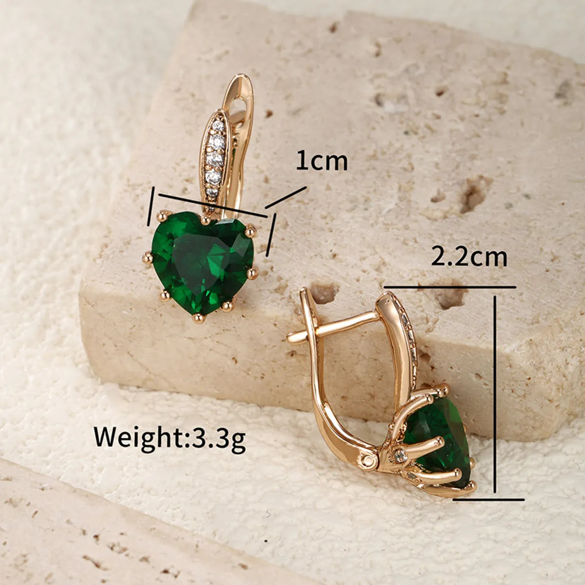 1 Pair Glam XUPING Shiny Geometric Heart Shape Flower Inlay Alloy Copper Alloy Artificial Gemstones 18K Gold Plated Earrings