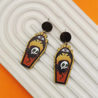 1 Pair Gothic Classic Style Skull Arylic Drop Earrings