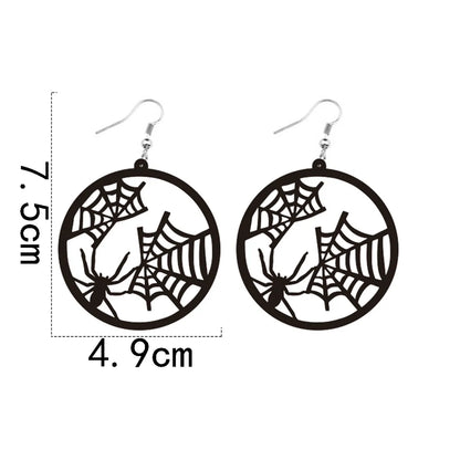 1 Pair Gothic Cool Style Cat Spider Bat Arylic Drop Earrings