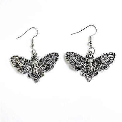 1 Pair Gothic Cool Style Hand Moon Bat Plating Alloy Drop Earrings