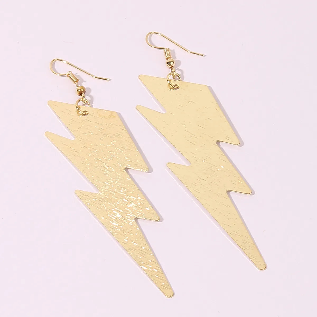 1 Pair Gothic Exaggerated Cool Style Lightning Metal Gold Plated Drop Earrings