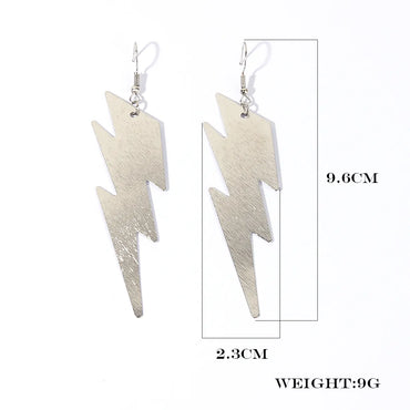 1 Pair Gothic Exaggerated Cool Style Lightning Metal Gold Plated Drop Earrings