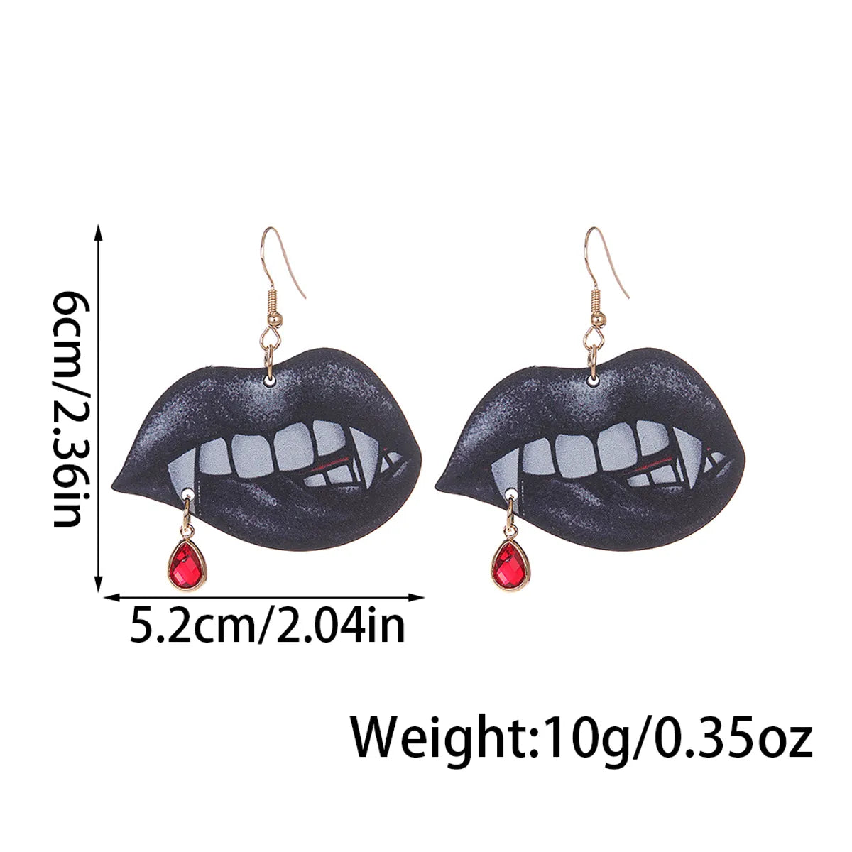 1 Pair Gothic Funny Lips Arylic Drop Earrings