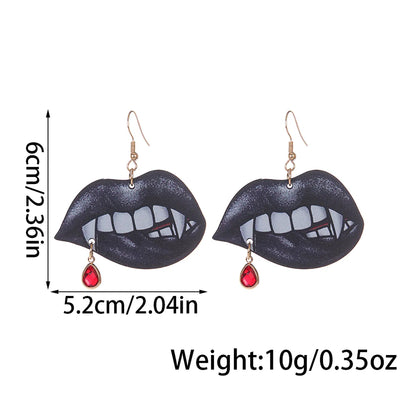 1 Pair Gothic Funny Lips Arylic Drop Earrings