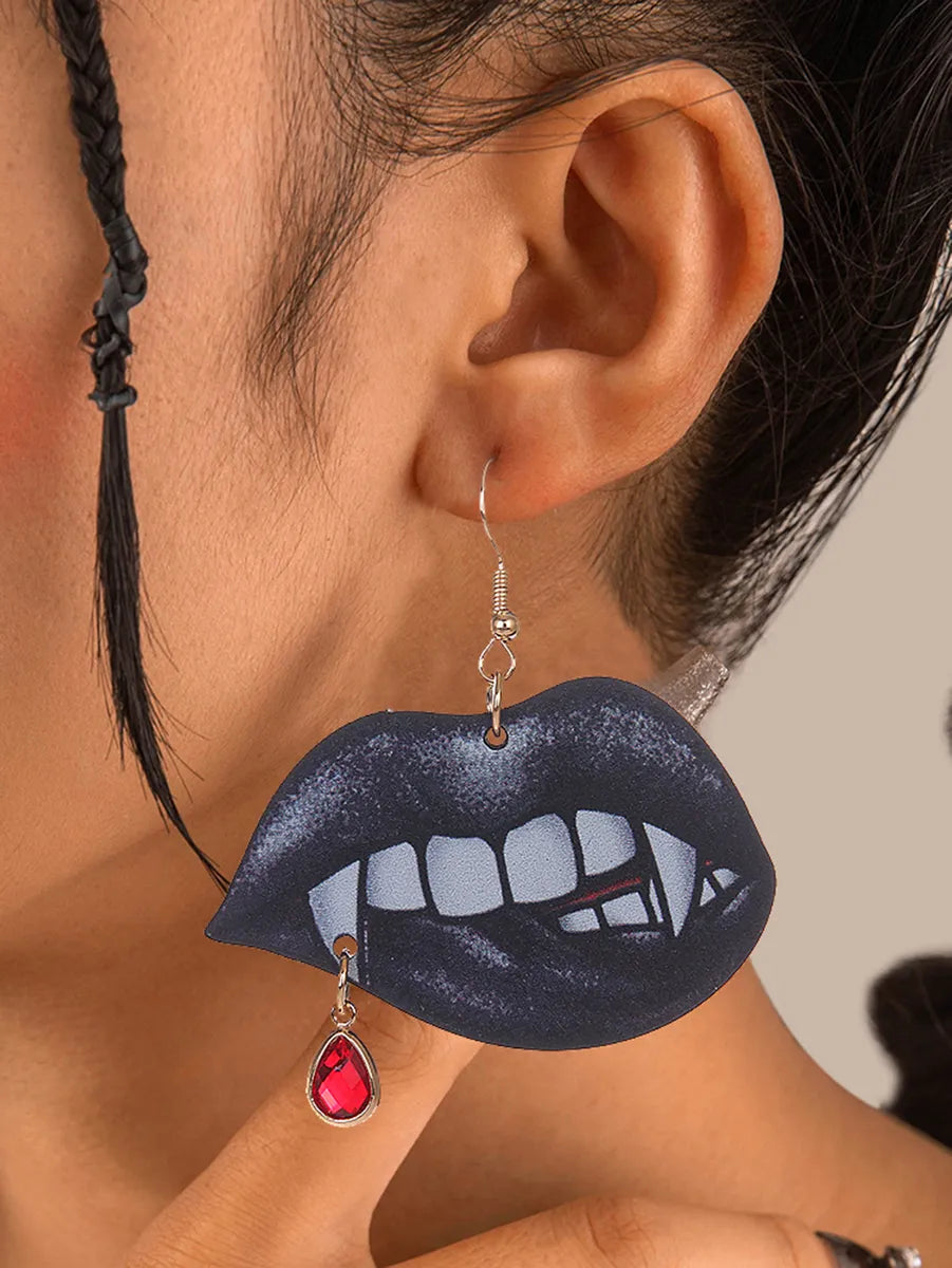 1 Pair Gothic Funny Lips Arylic Drop Earrings