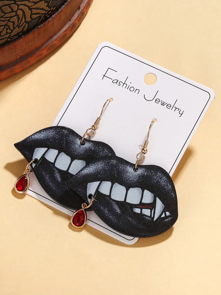 1 Pair Gothic Funny Lips Arylic Drop Earrings