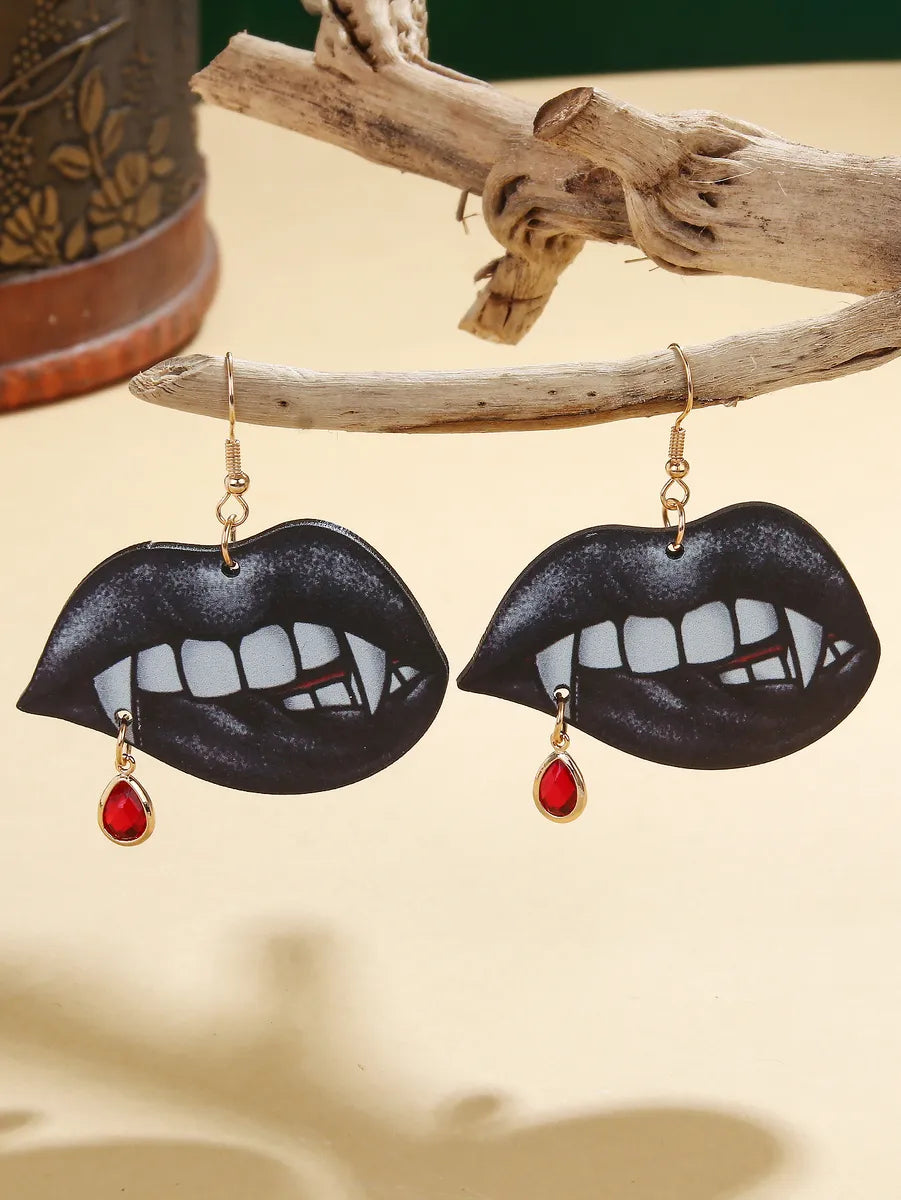 1 Pair Gothic Funny Lips Arylic Drop Earrings