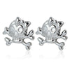 1 Pair Gothic Hip-Hop Skull Plating Alloy Ear Studs