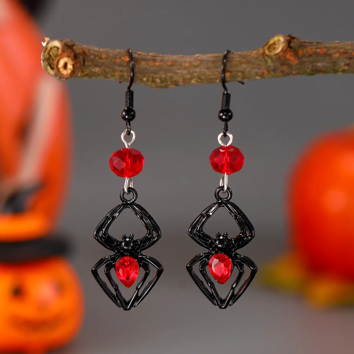 1 Pair Gothic Hip-Hop Spider Bat Skull Plating Alloy Earrings