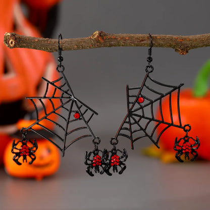 1 Pair Gothic Hip-Hop Spider Bat Skull Plating Alloy Earrings