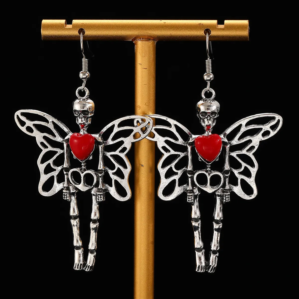 1 Pair Gothic Hip-Hop Spider Bat Skull Plating Alloy Earrings