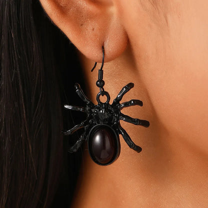 1 Pair Gothic Hip-Hop Spider Bat Skull Plating Alloy Earrings